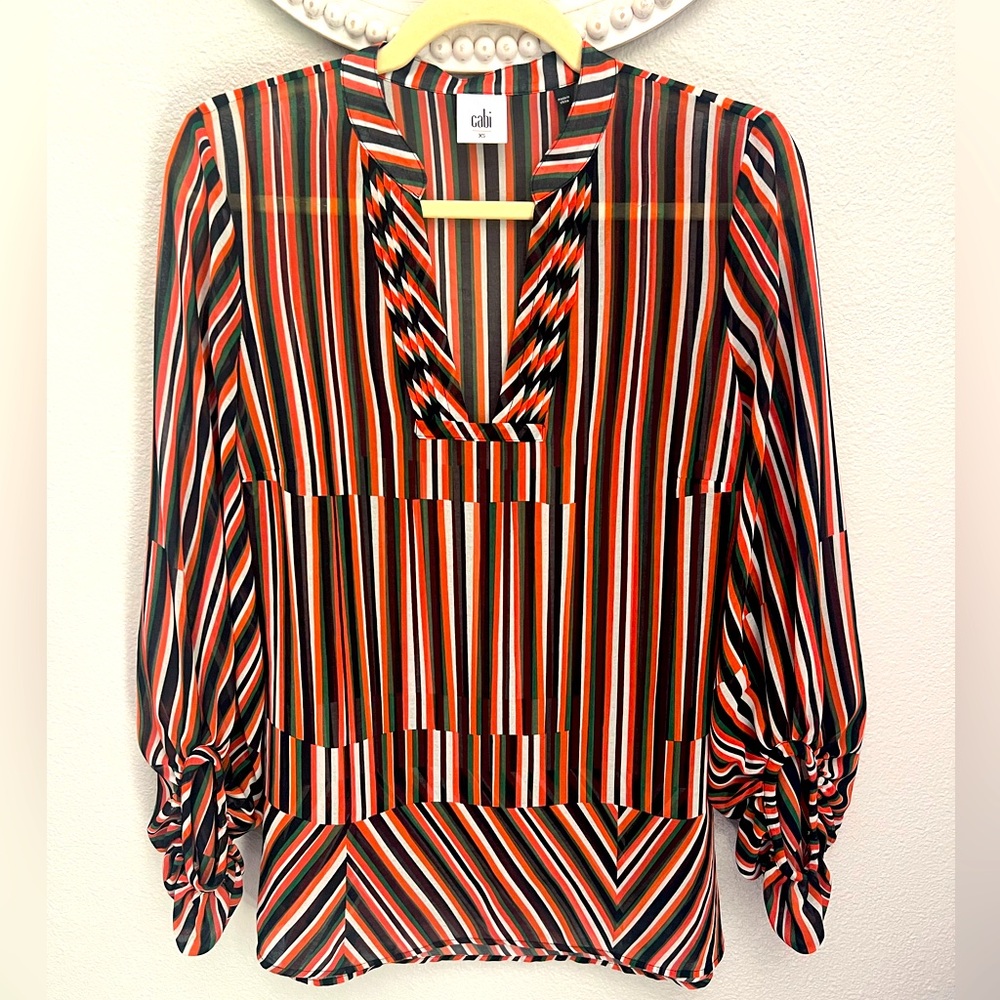 CAbi Vibrant Striped Women's Blouse